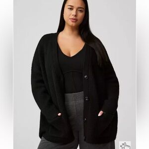 Torrid Black Cozy Boyfriend Cardigan